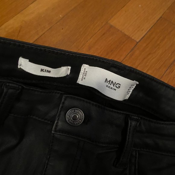 MNG Mango jeans faux leather PANTS leggings Kim style size 6 skinny - Picture 2 of 2